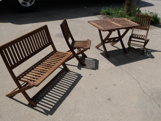 Cute Folding Childs Teak Set