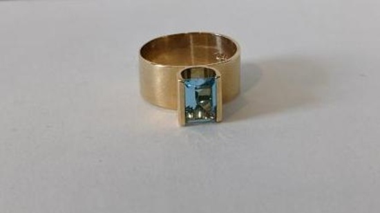 14Kt Yellow Gold and Blue Topaz Ring
