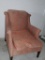 Antique Upholstered Chair with Carved Wooden Legs