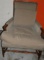 Antique Upholsterd Chair with Wood Trim