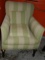 Cute Antique Upholstered Chair with Carved Mahogany Legs