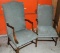 His & Hers Antique Upholstered Chairs