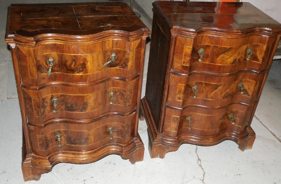 Pair of 1870's vintage 3 Drawer Night Stands