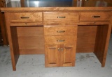 5 Drawer Double Writing Desk with Carved Rope Trim