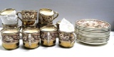 Eleven Wedgewood Fallow Deer Tea Cups with Saucers