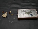 Ornate Antique Bird Box with Push Pins