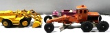 Orange Hubley Grader and other toys