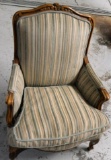 Cute Antique Child's Upholstered Chair with Walnut Trim