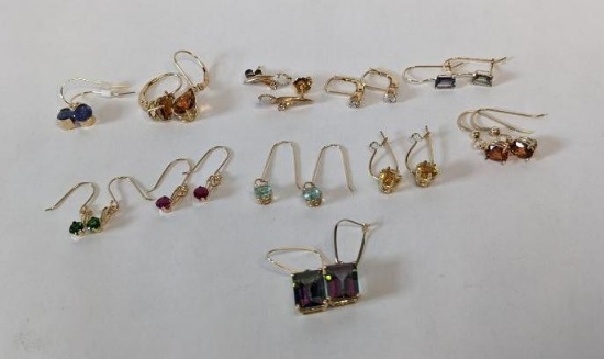 14K Yellow Gold and Gemstone Drop Earring Assortment