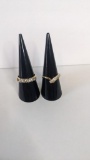 10K Yellow Gold and Diamond Size 7.25 Rings