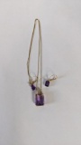 14K Yellow Gold and Amethyst Set