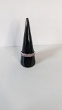 10K White Gold and Pink Sapphire Ring