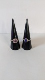 14K Rose and White Gold Precious Stone Rings