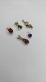 14K Yellow Gold and Faceted Gemstone Pendant Assortment