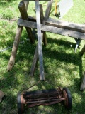 Mechanical Lawnmower, Bench & Primitive Saddle Racks