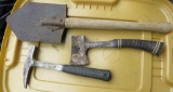 Vintage Estwing Hatchet, Rock Hammer and Unmarked Entrenching Tool
