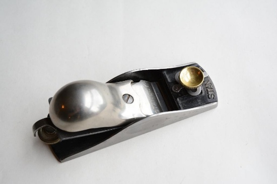 Stanley- vintage knuckle cap block plane with Hock blade and adjustable mouth