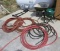 Wheel Barrow, Seed Spreader and Garden Hoses