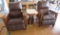 Two matching Mission Style Leather Recliners
