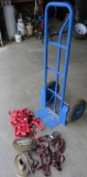 Blue Hand truck and Rachet Straps