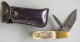 Damascus and Scrimshaw Barlow Style Knife