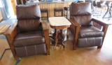 Two matching Mission Style Leather Recliners