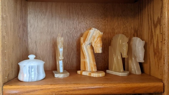 Carved Stone Bookends