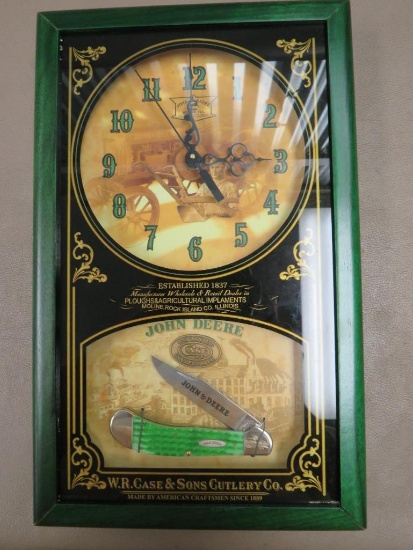Case John Deere Clock and Knife Set