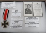WWII German Death Card and Iron Cross Medal
