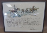 Contemporary Charles M Russel Cowboy Letter