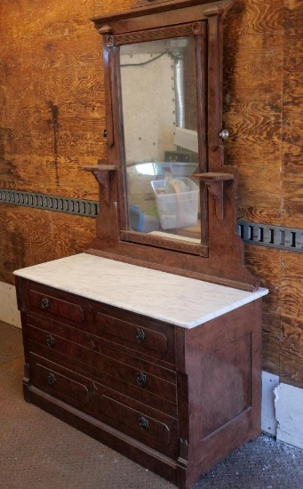 Victorian walnut Marble Top Dresser