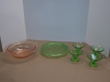 Six Pieces of Depression Glass