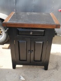 Black Stone Top Island with Drawer