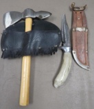 Tomahawk and Stag Handled Knife