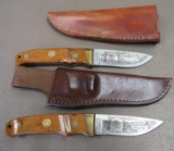 Two Schrade Hunting Heritage Collection Sheath Knives