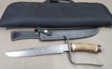 Damascus Rockblade Marked Fighting Bowie Knife