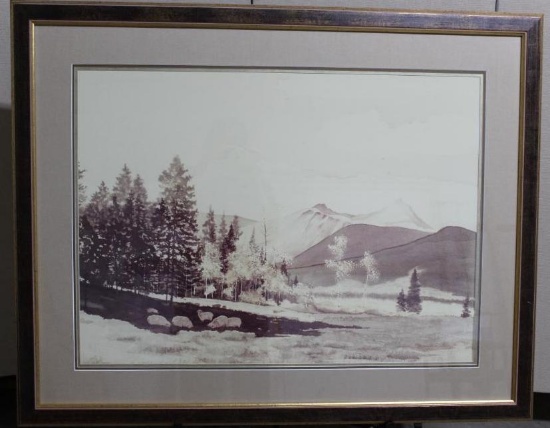 Sheep Grazing in the Valley Framed Print