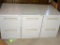 Three White Metal 2 Drawer File Cabinets