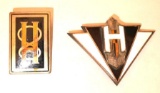 Two Hupmobile Badges