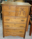 Antique 5 Drawer Dresser with Brass Pulls