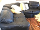 Hancock & Moore 5 pieces Black Leather Sectional