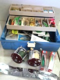 Loaded Tackle Box with Two Penn Peer #209'S & More!