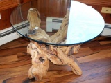Glass Top Coffee Table with Nice Wooden Base