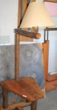 Log Furniture Side Table/Lamp