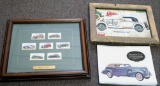 Framed Motor Car Cigarette Cards