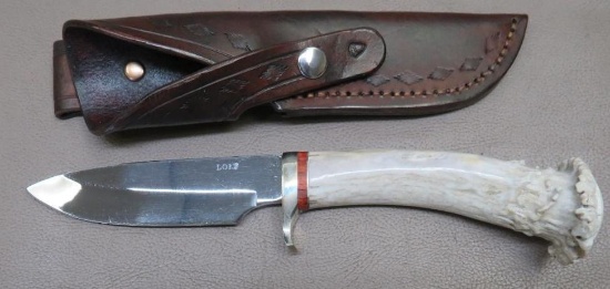 Loke Custom Stag Handled Sheath Knife