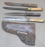 Four 1880's Buffalo Hunting Knives