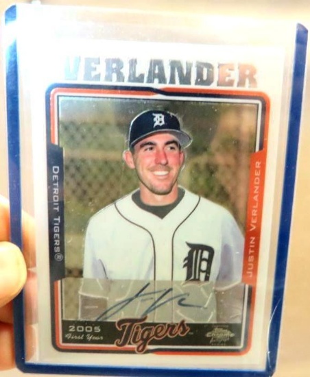 Topps Chrome 2005 Justin Verlander signed First Year Rookie Card