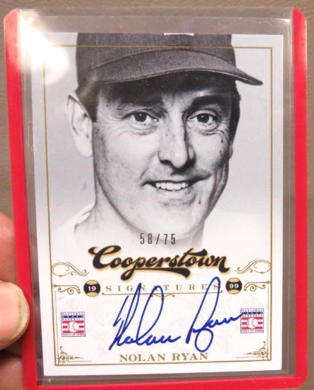 Nolan Ryan Autographed Cooperstown Hall of Fame Baseball Card