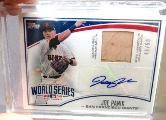 2015 Topps Joe Panik Signed World Series Baseball Card with Bat
